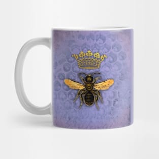 Queen honey bee in a periwinkle hive Mug